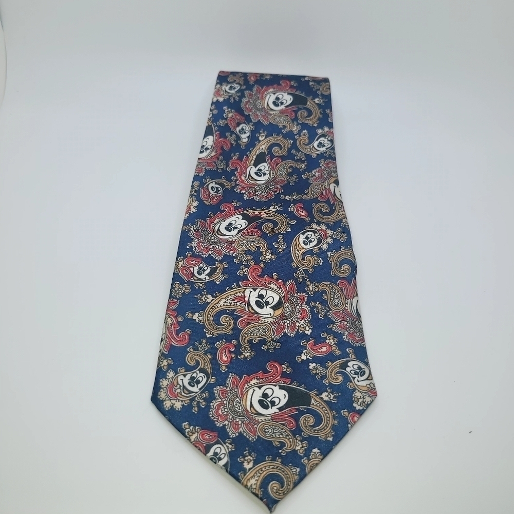 Mickey Mouse red Blue Paisley Men's Tie
